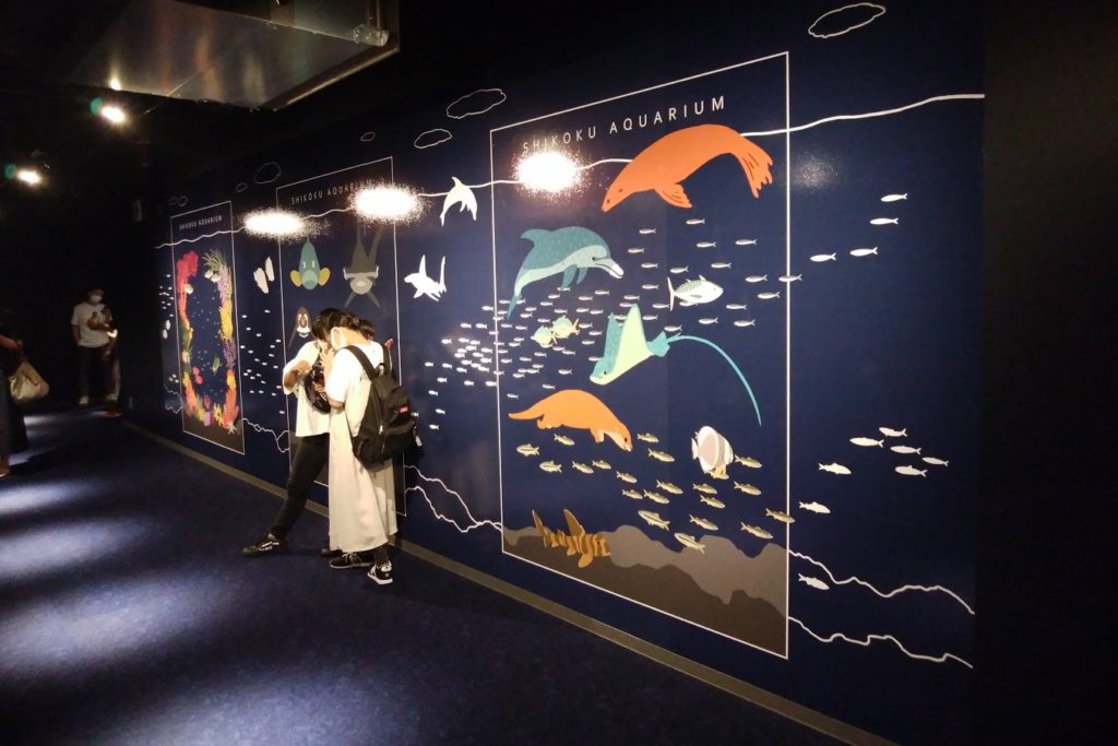 四国水族館綿津見の景の2階の壁画