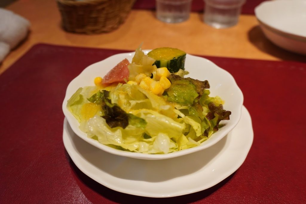 高知市スパゲッティハウスマッキーリッチコースのサラダ