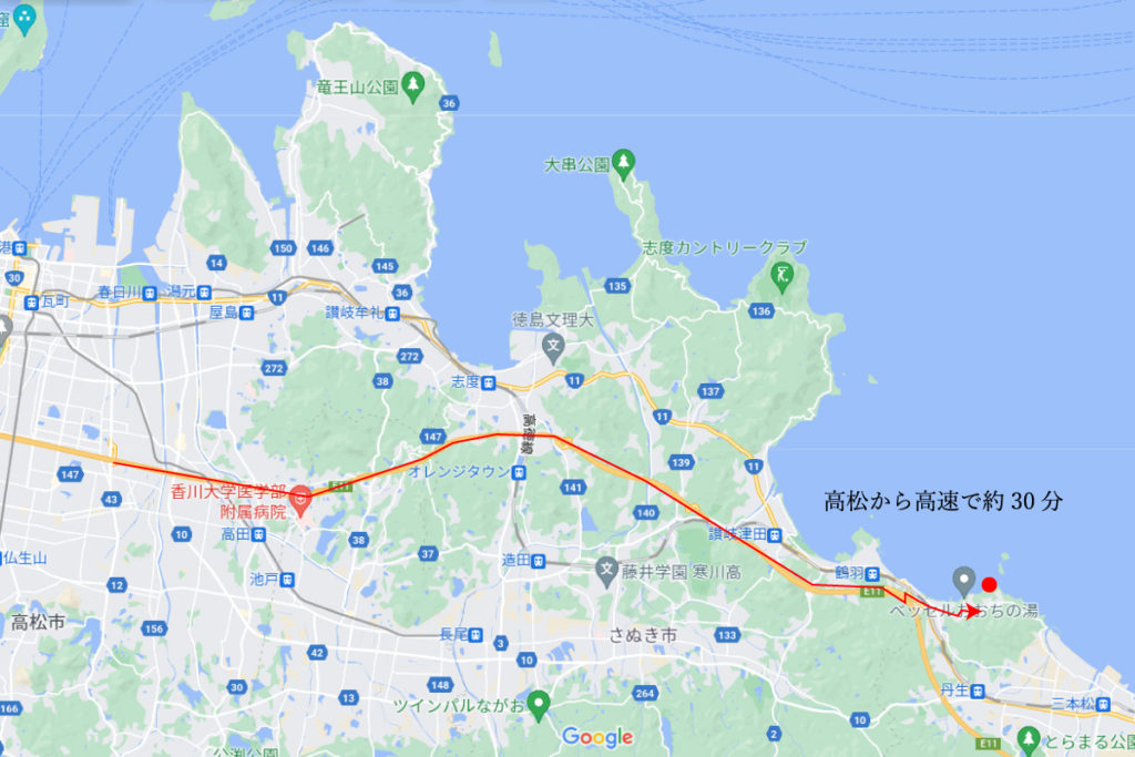 香川県東かがわ市 山田海岸への道
