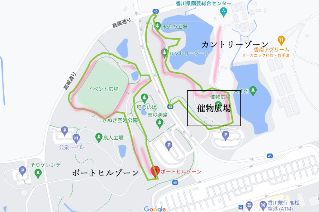 さぬき空港公園　催物広場の桜