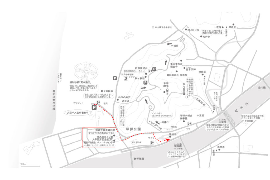 琴弾公園の地図