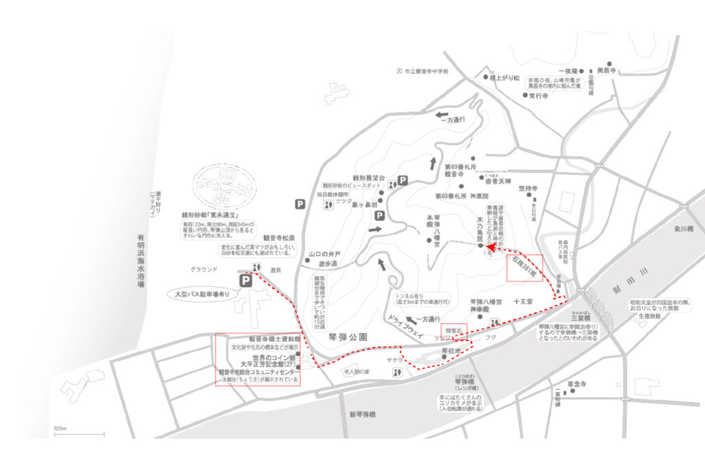 琴弾公園の地図