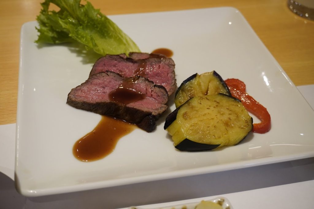 北川村温泉ゆずの宿 夕食 焼物 和牛ヒレ肉のステーキ