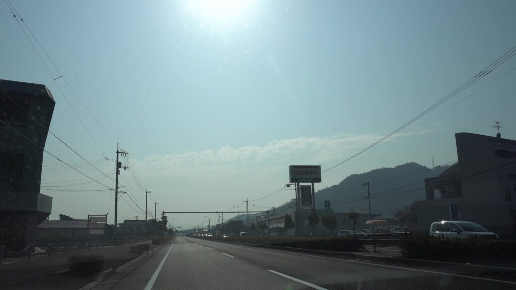 かがわマラソンコース　国道32号　香川日産10km地点