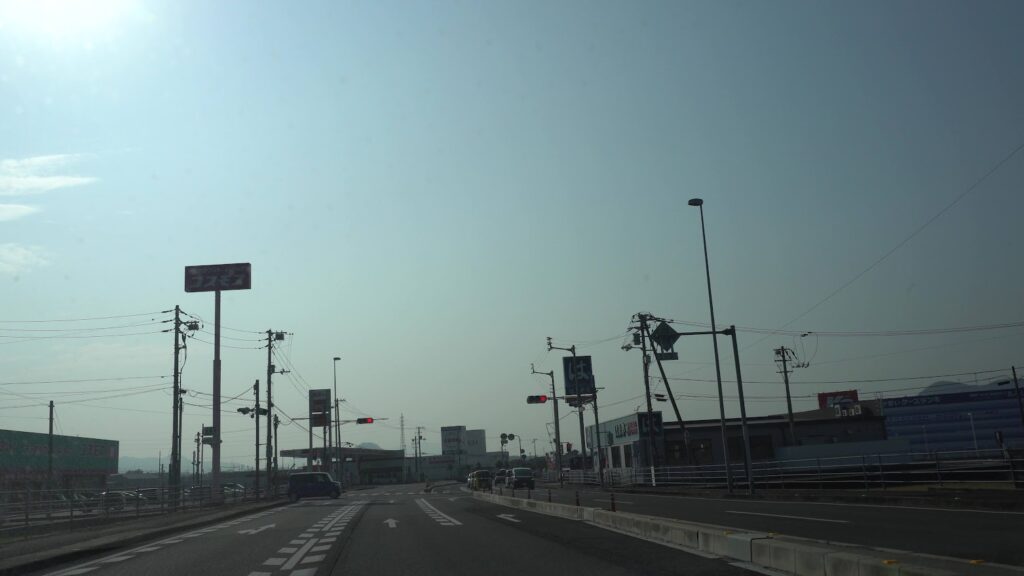 かがわマラソンコース　国道32号線　第一折り返し地点　綾川町はま寿司