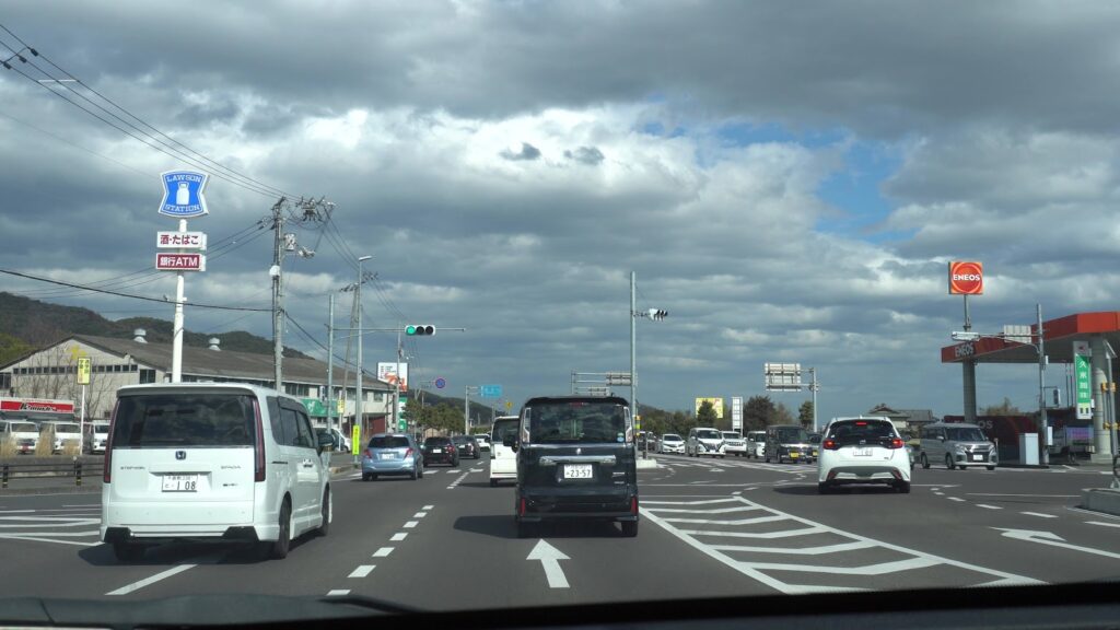 かがわマラソンコース　国道32号　綾南バイパス綾川町陶交差点