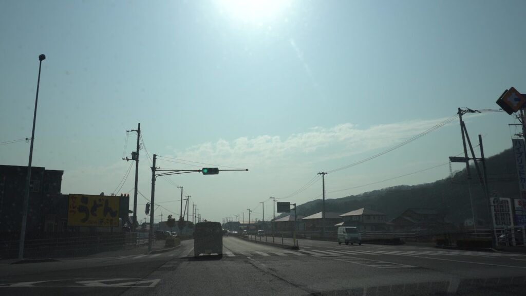 かがわマラソンコース　国道32号線　セルフうどんぼっこ屋西山崎店