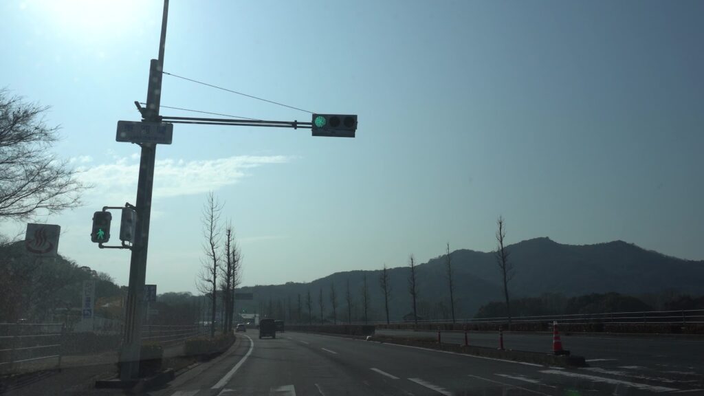 かがわマラソンコース　国道32号線　かざし温泉