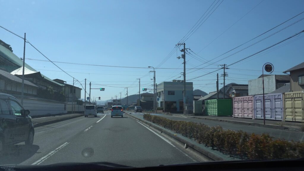 かがわマラソンコース 産業道路を北から南へ