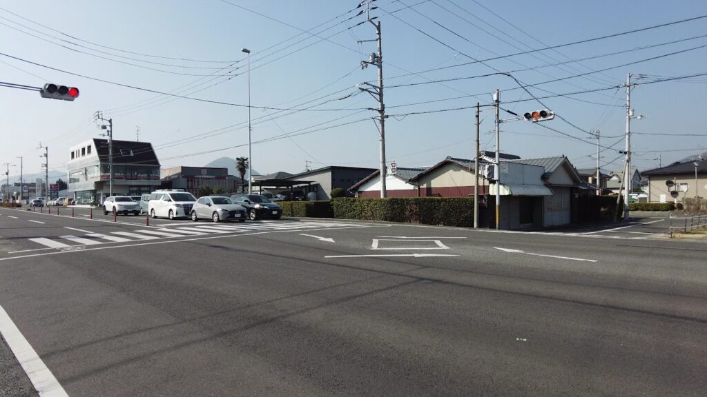 かがわマラソンコース 産業道路 第二折り返し(西定木交差点)